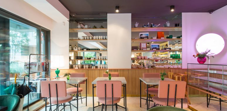 bright restaurant interior design