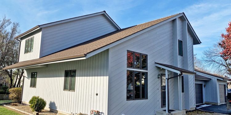 Cedar siding and shingle roofing after hail damage in Bolingbrook project photo 1