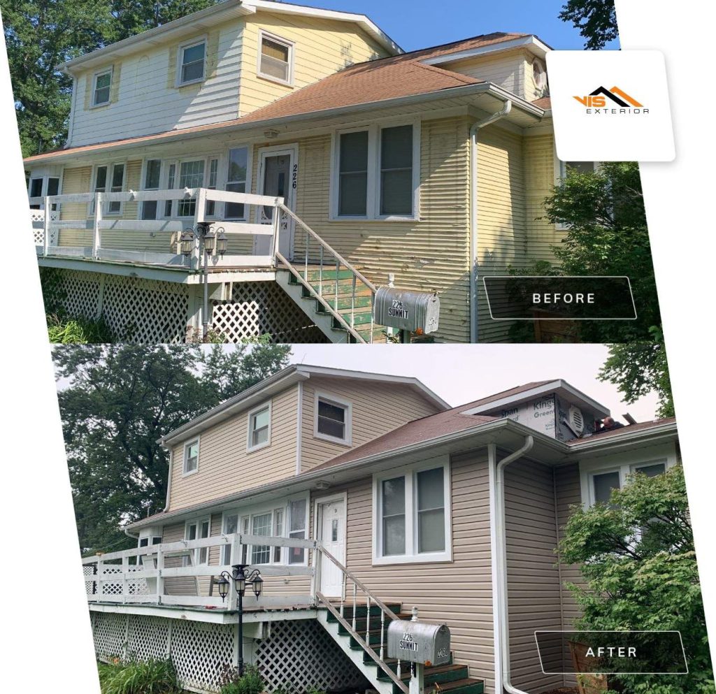 CertainTeed vinyl siding installation in Villa Park before after