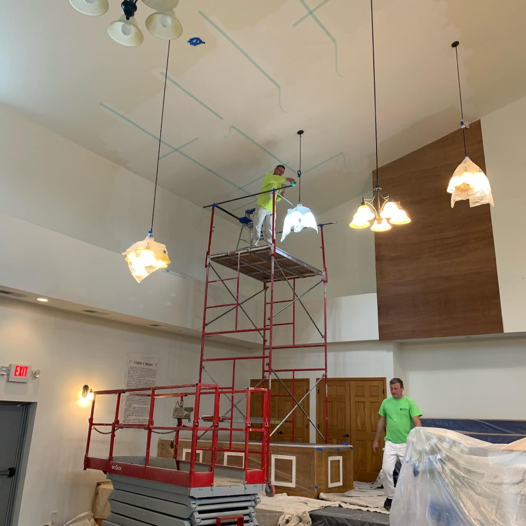 church ceiling painting and repair