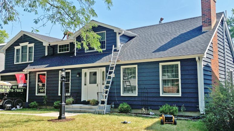 Complete roof replacement installing GAF Timberline HDZ shingles in Downers Grove project photo 1