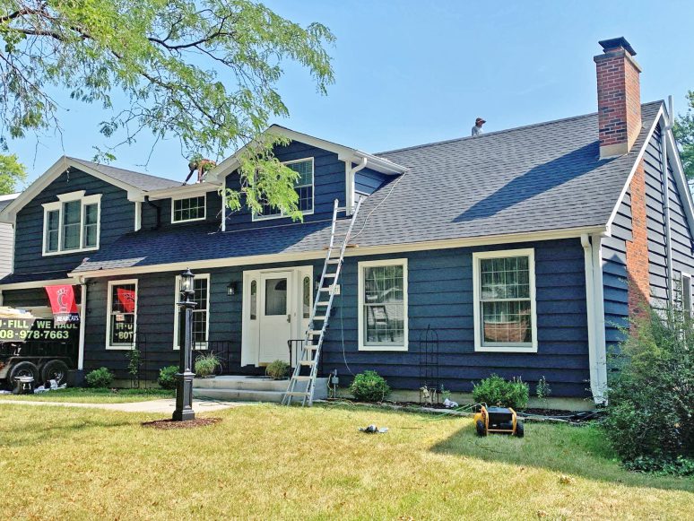 Complete roof replacement installing GAF Timberline HDZ shingles in Downers Grove project photo 1