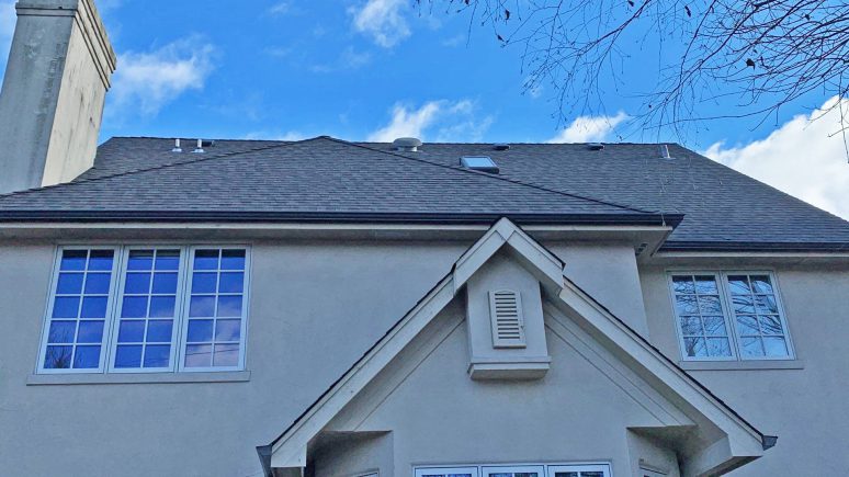 GAF Timberline American Harvest shingles roof installation and gutters replacement in Hinsdale project photo 3