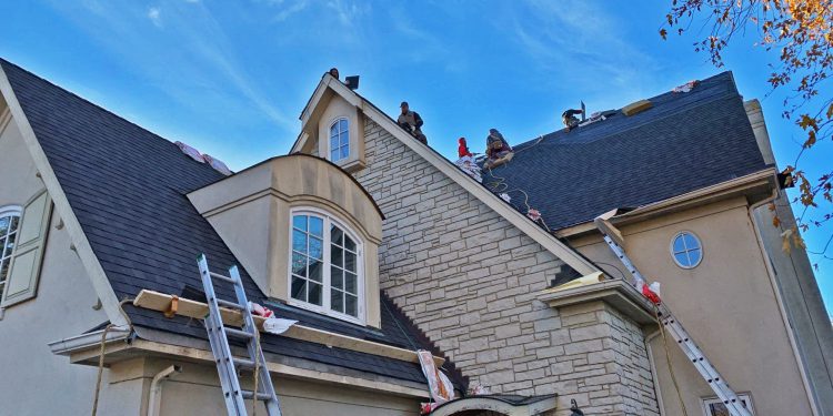 GAF Timberline American Harvest shingles roof installation and gutters replacement in Hinsdale project photo 5