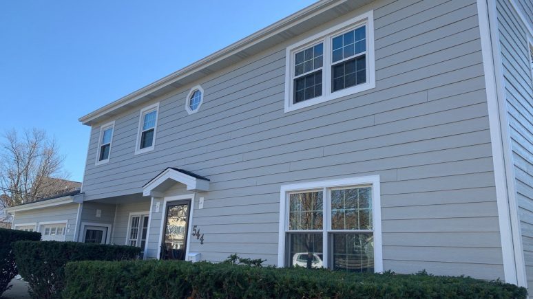 LP SmartSide Shake siding and GAF shingle roof installation in Hinsdale project photo 4