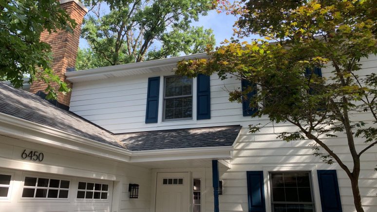 LP Diamond Kote siding installation and shingle roof replacement in Indian Head Park project photo 2