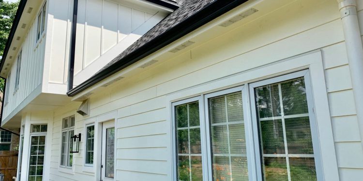 LP Smooth SmartSide siding and gutters replacement in Hinsdale project photo 1