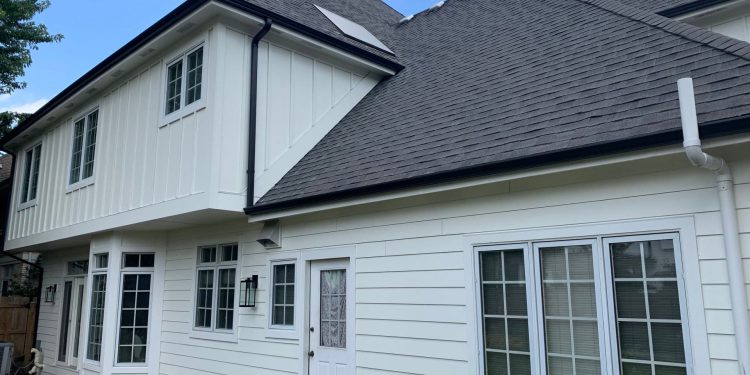 LP Smooth SmartSide siding and gutters replacement in Hinsdale project photo 11