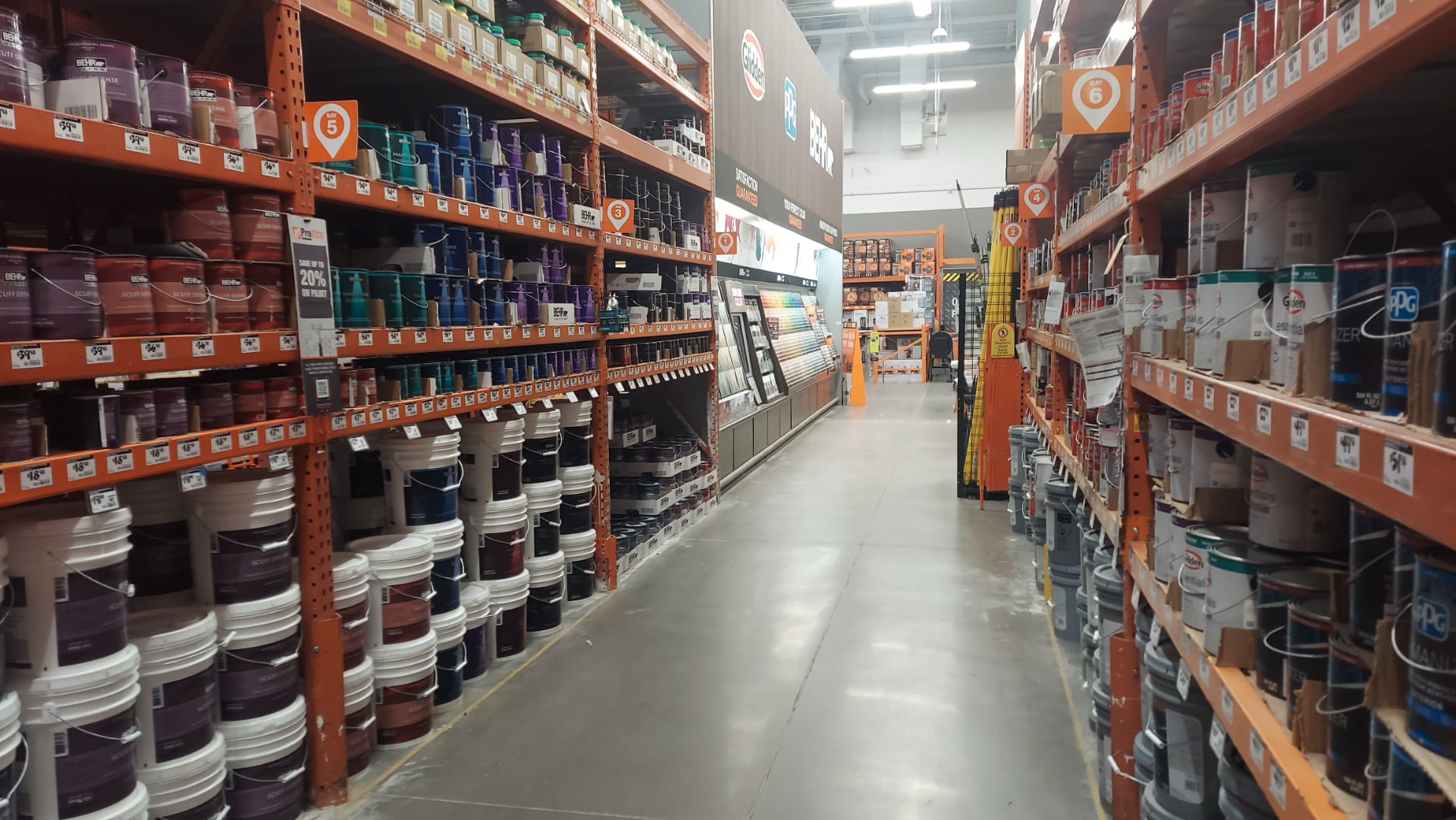 paints on the shelves