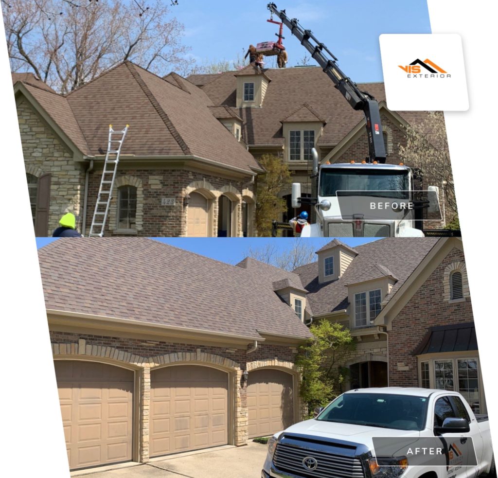 Owens Corning Duration Shingles Roof Installation in Hinsdale before after