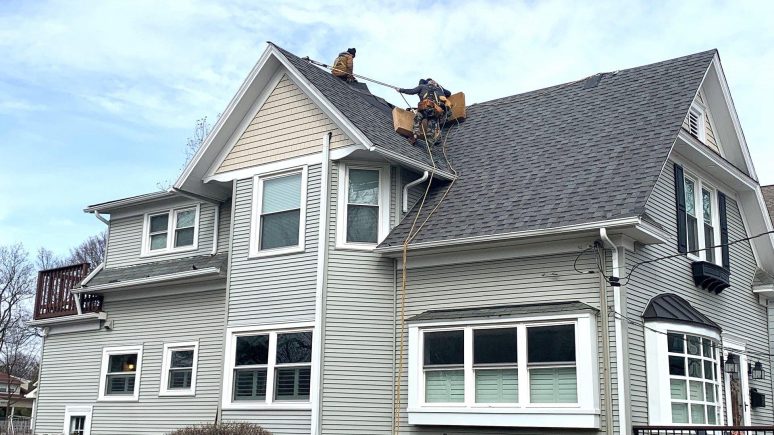 Royal Estate siding installation and shingle roof replacement in Arlington Heights project photo 3