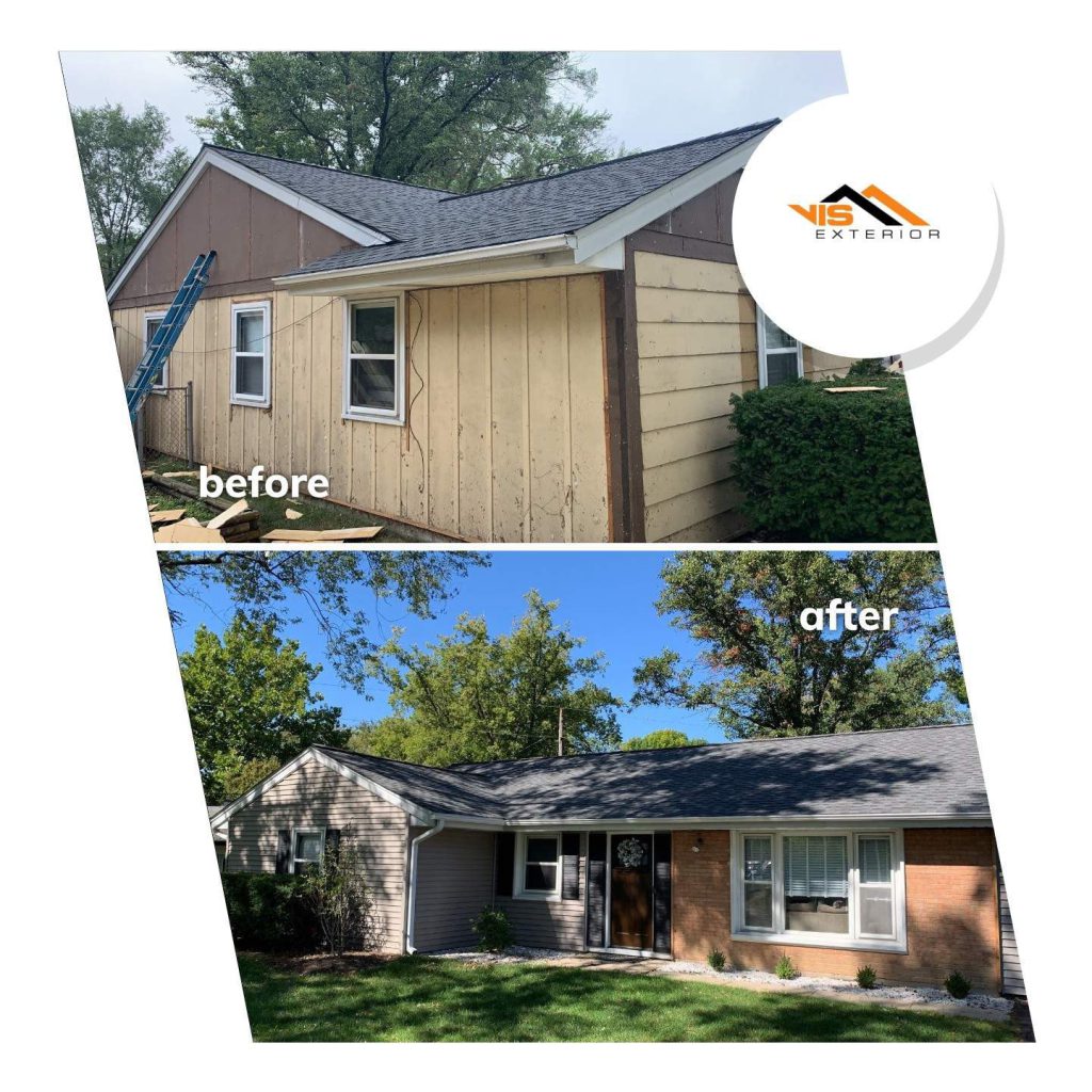 Royal Estate siding installation and shingle roof replacement in Darien before after
