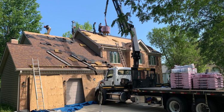 Shingle roofing replacement after hail damage in Naperville project photo 3