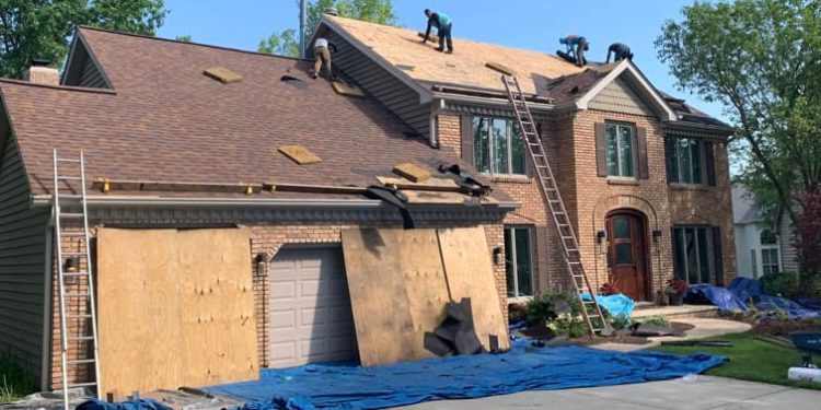 shingle roof replacement after hail damage