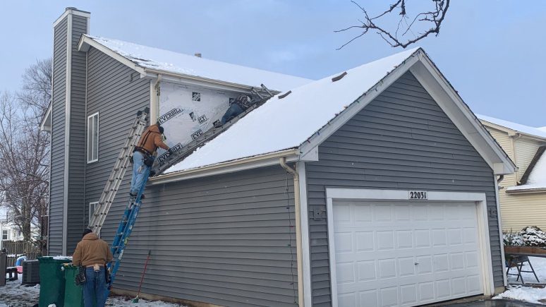 Complete roof and siding replacement after wind-damage in Plainfield project photo 3