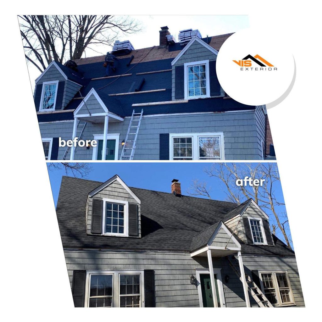 Shingle roof replacement in Clarendon Hills before after