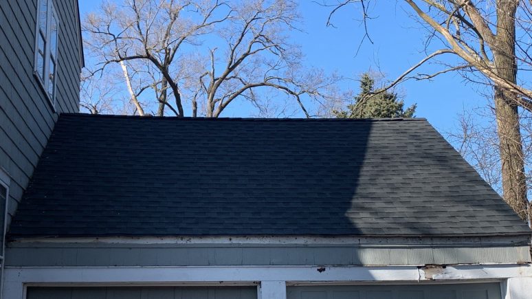 Vinyl siding installation and shingle roof replacement after hail damage in Clarendon Hills project photo 2
