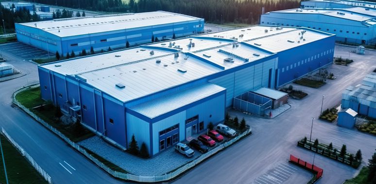 warehouse metal roof painting